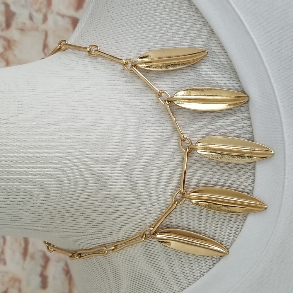 New Robert Lee Morris Goddess Sculptural Leaf Necklace